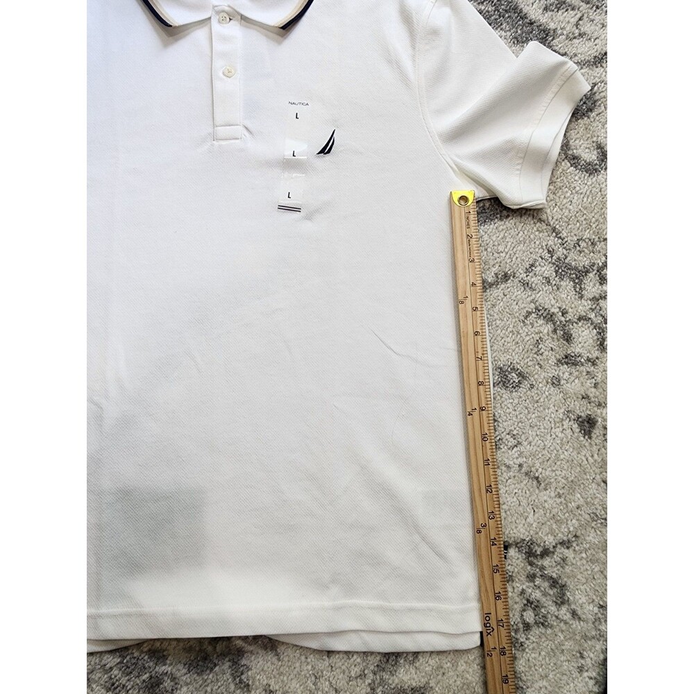 Nautica Mens Navtech Classic Fit Wicking Breathable Performance Polo Large White - Picture 4 of 5